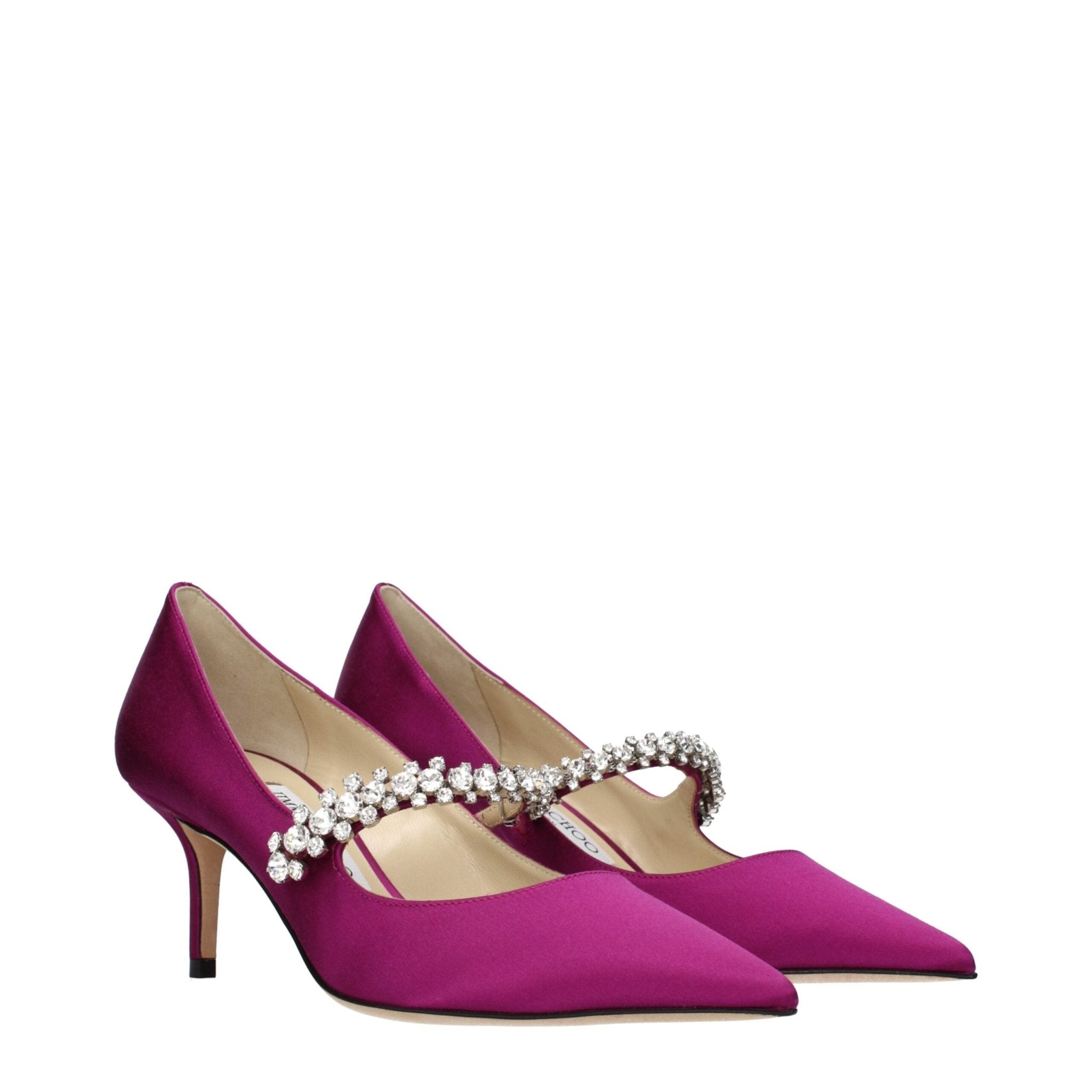 Pink Satin Mid Heel Pumps - TIZZIL