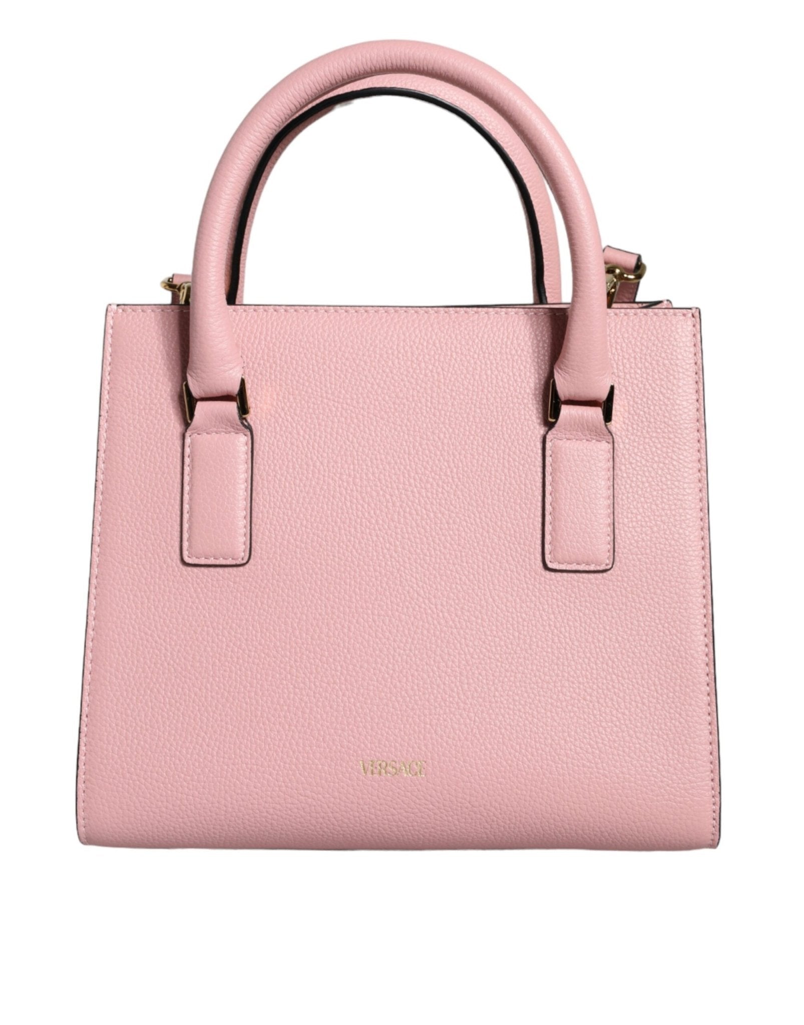Pink Small Top Handle Grainy Calf Leather Crossbody Bag - TIZZIL