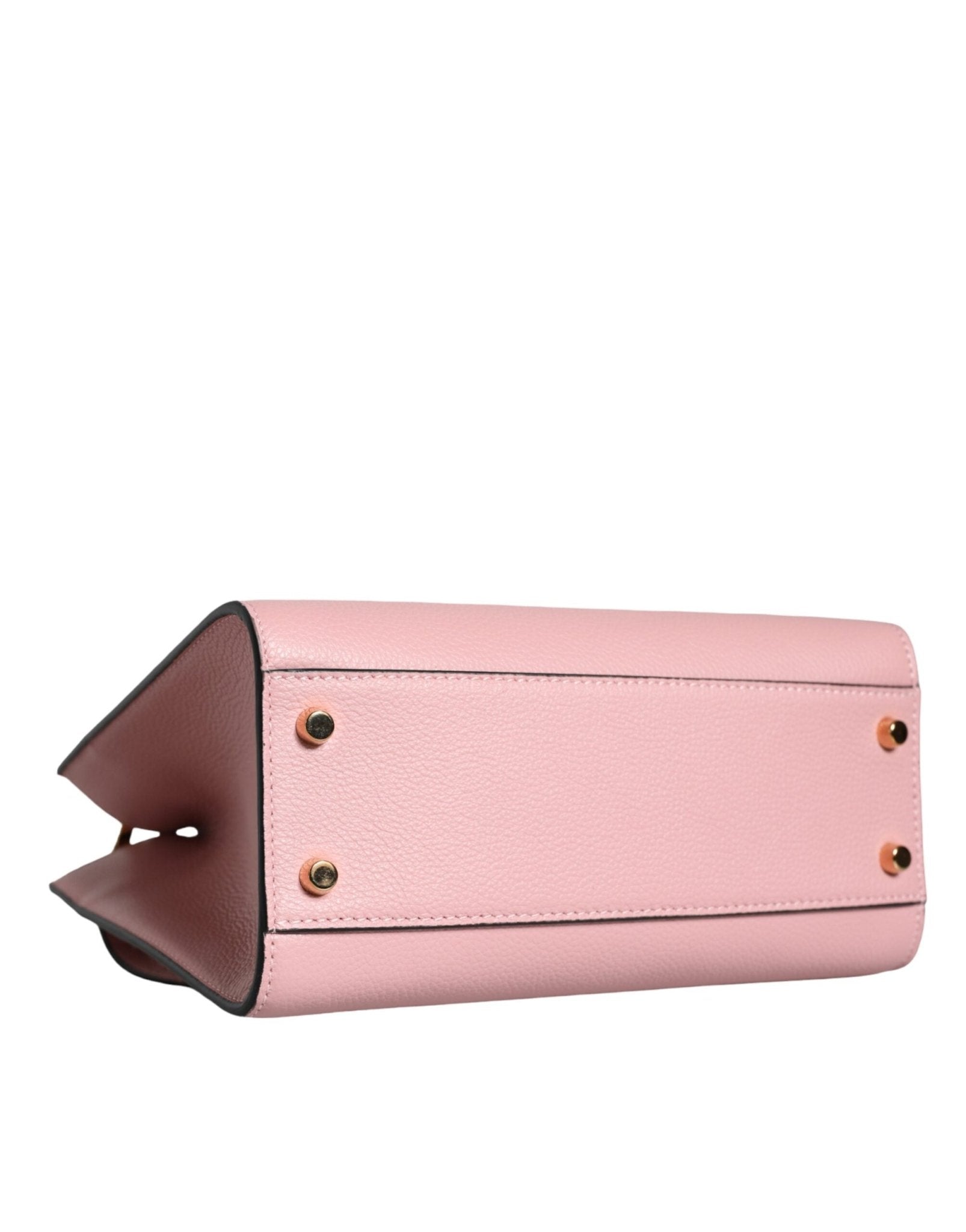 Pink Small Top Handle Grainy Calf Leather Crossbody Bag - TIZZIL