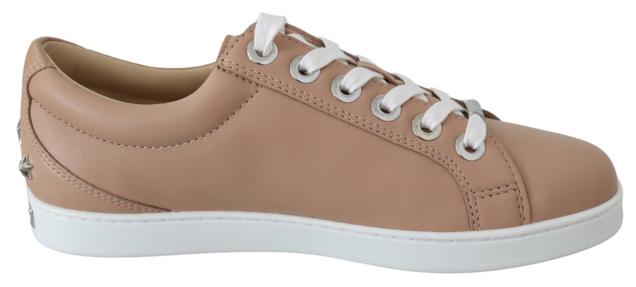 Powder Pink Leather Cash Sneakers - TIZZIL