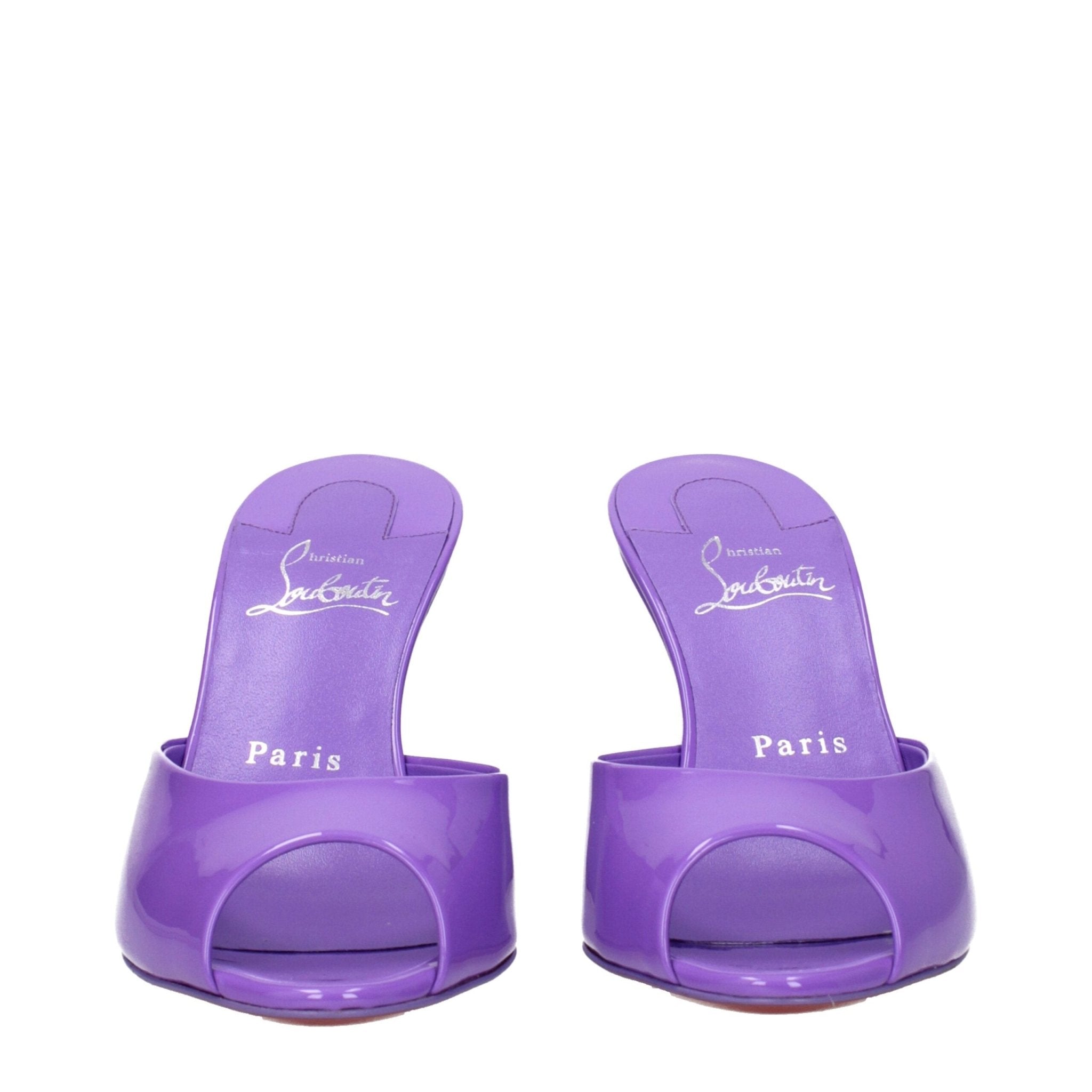 Purple Leather Wedge Sandals - TIZZIL