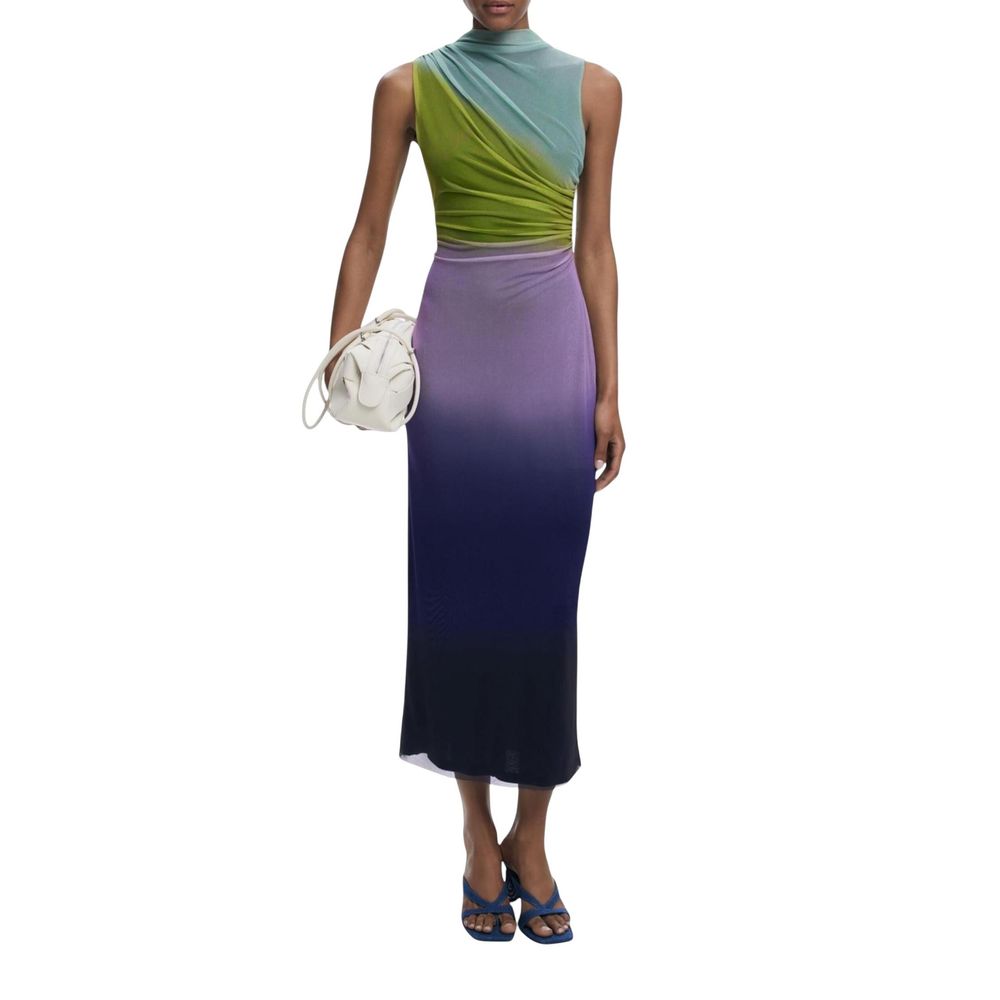 Purple Polyester Long Dress - TIZZIL