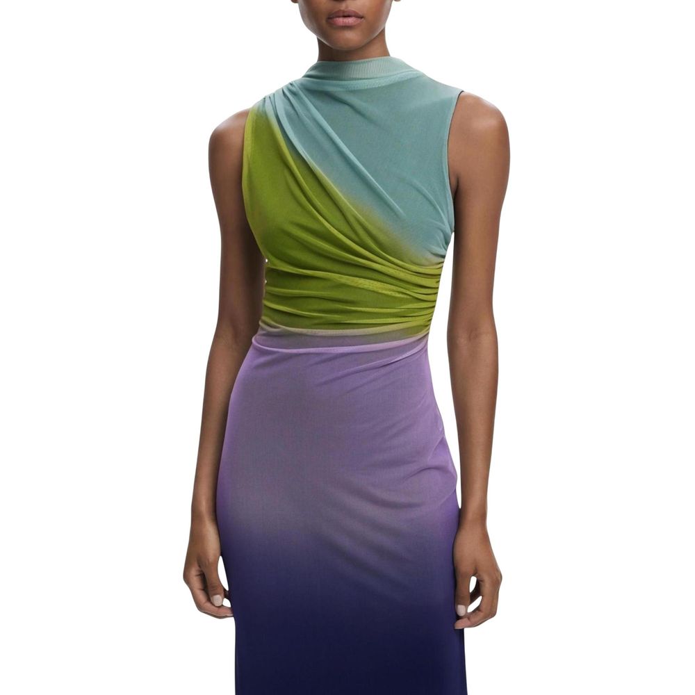 Purple Polyester Long Dress - TIZZIL