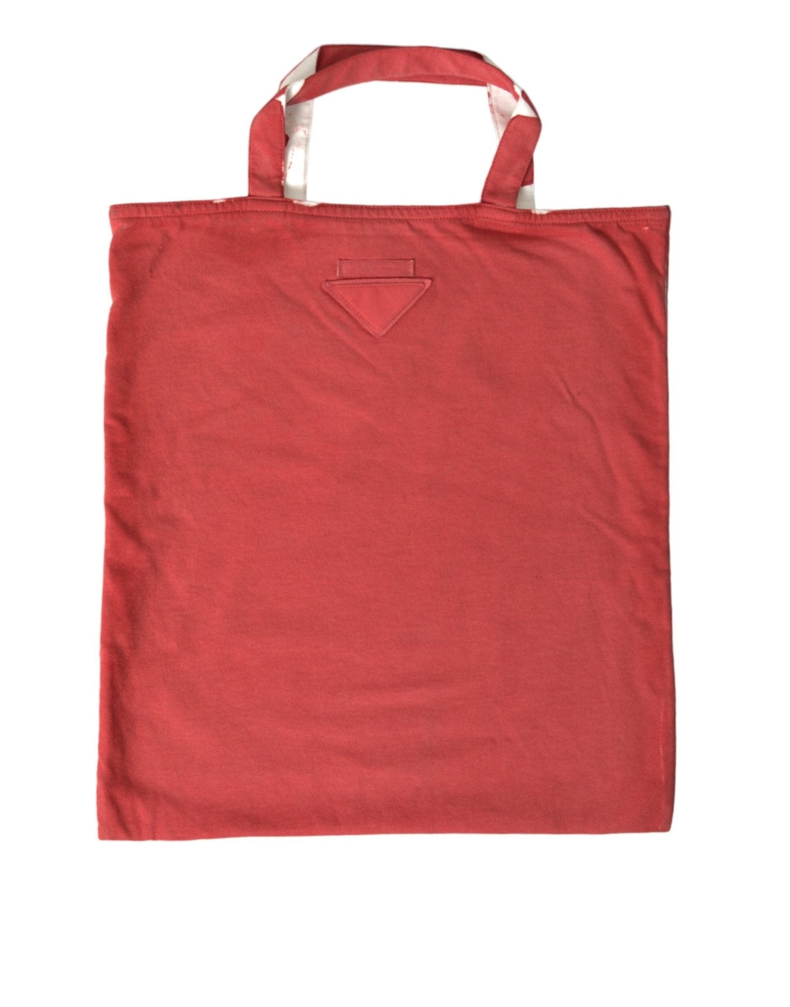 Red Jersey Fabric Logo Shoulder Shopping Tote Bag - TIZZIL