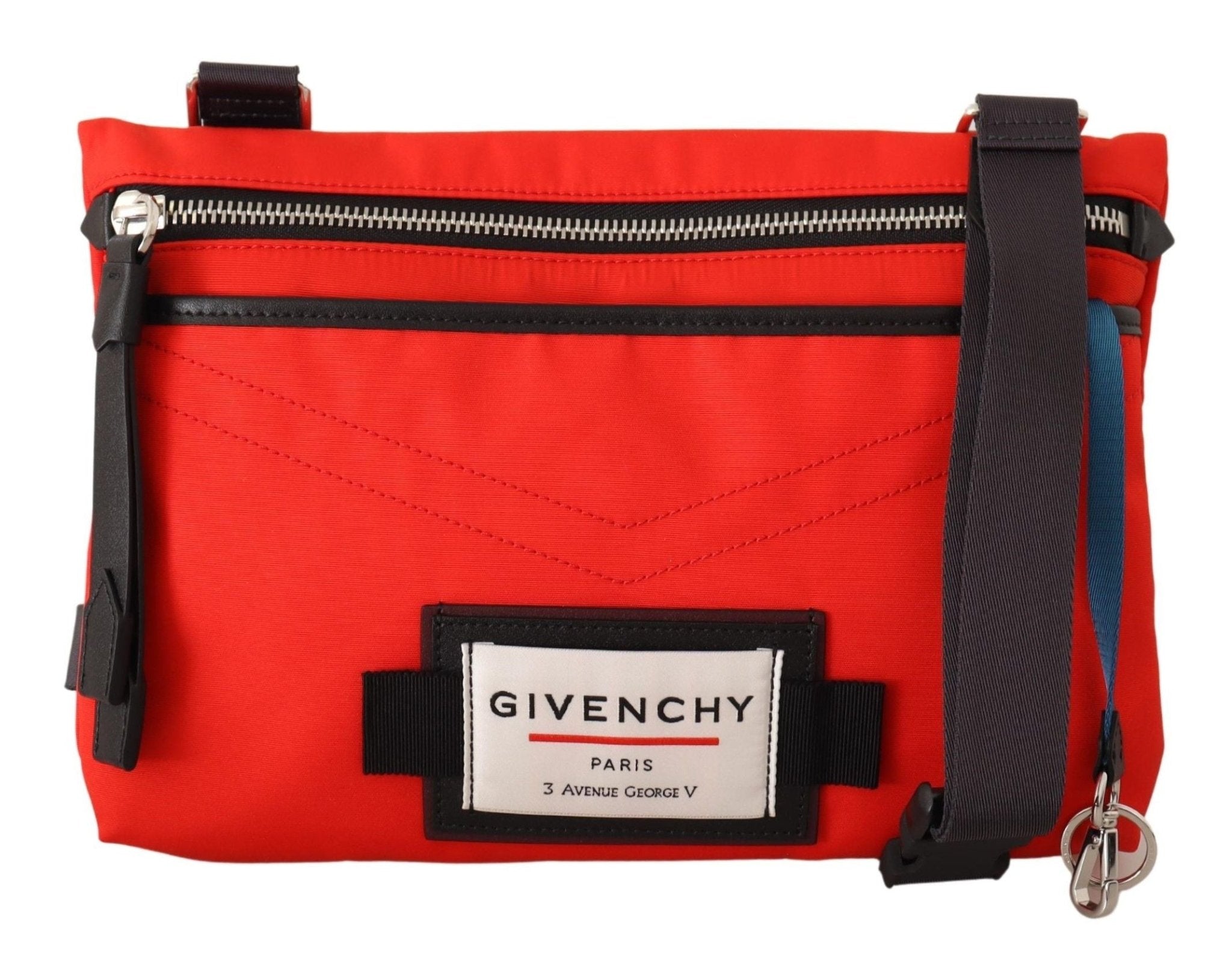 Red Polyamide Downtown Flat Crossbody Bag - TIZZIL
