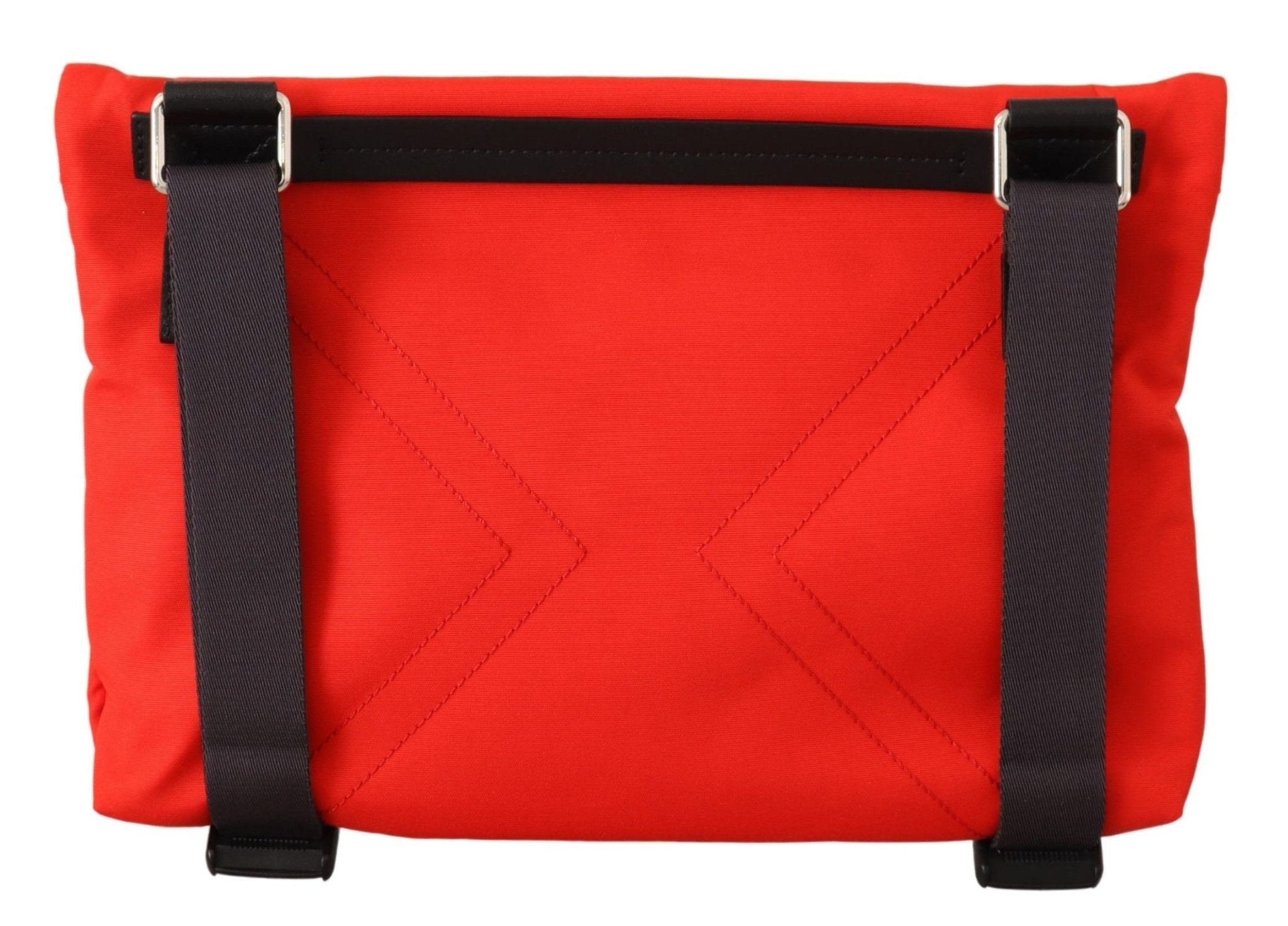 Red Polyamide Downtown Flat Crossbody Bag - TIZZIL