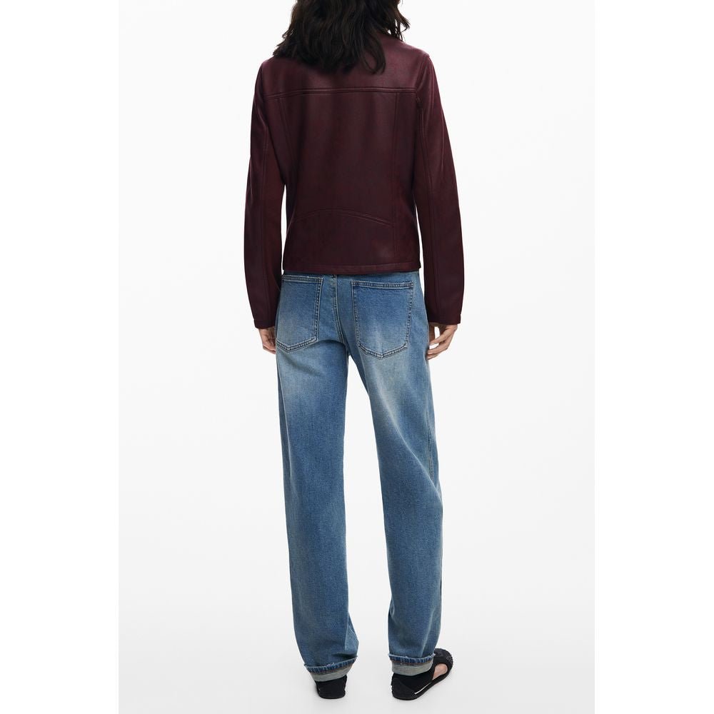 Red Polyester Women's Jacket - TIZZIL