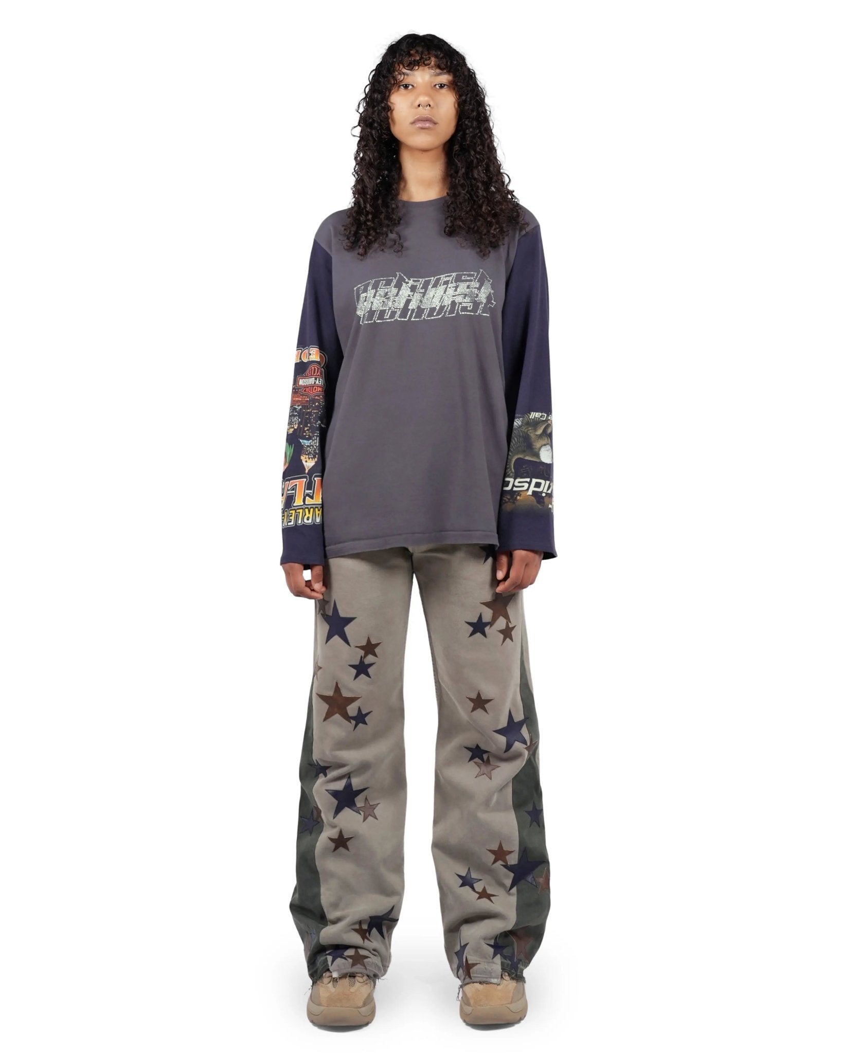 Rhinestones Long Sleeve T-Shirt - TIZZIL