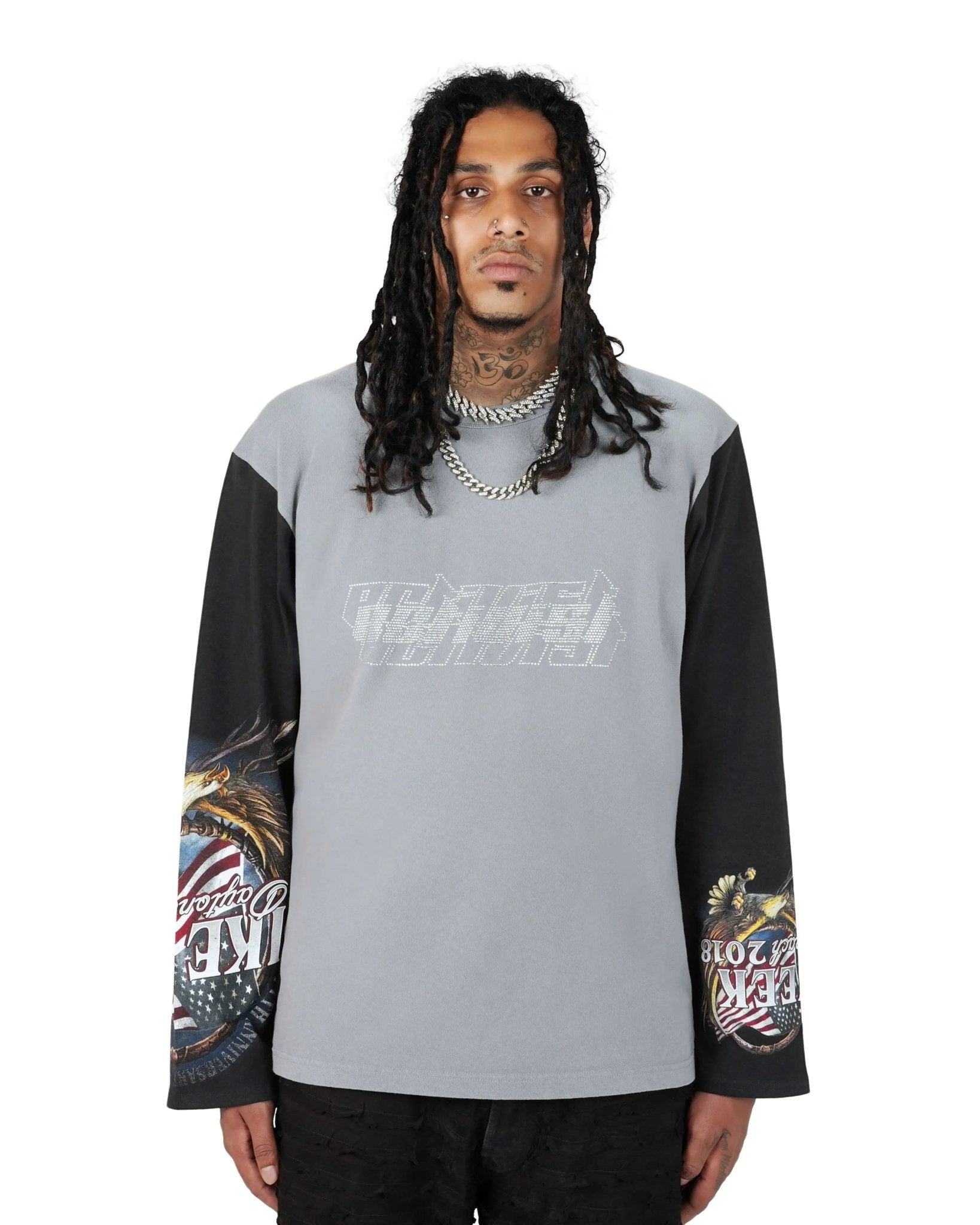 Rhinestones Long Sleeve T-Shirt - TIZZIL