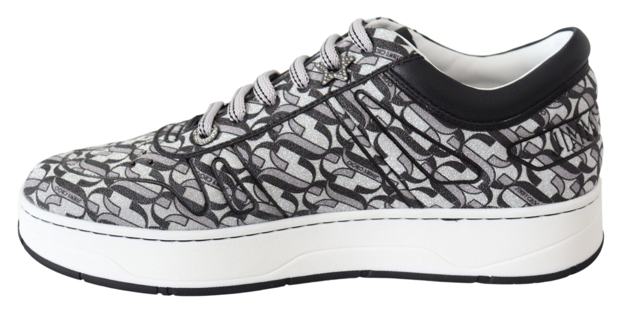 Silver Black Glitter Hawaii Sneakers - TIZZIL