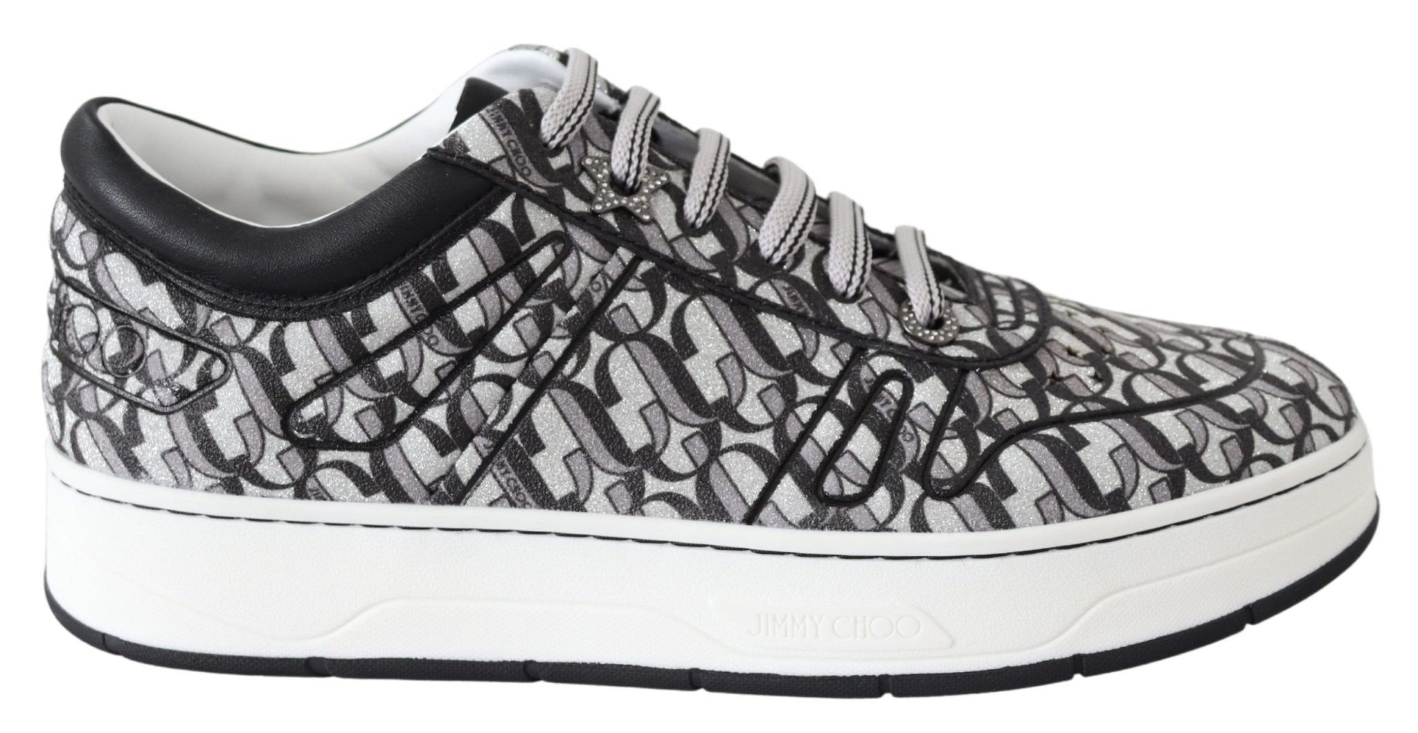 Silver Black Glitter Hawaii Sneakers - TIZZIL