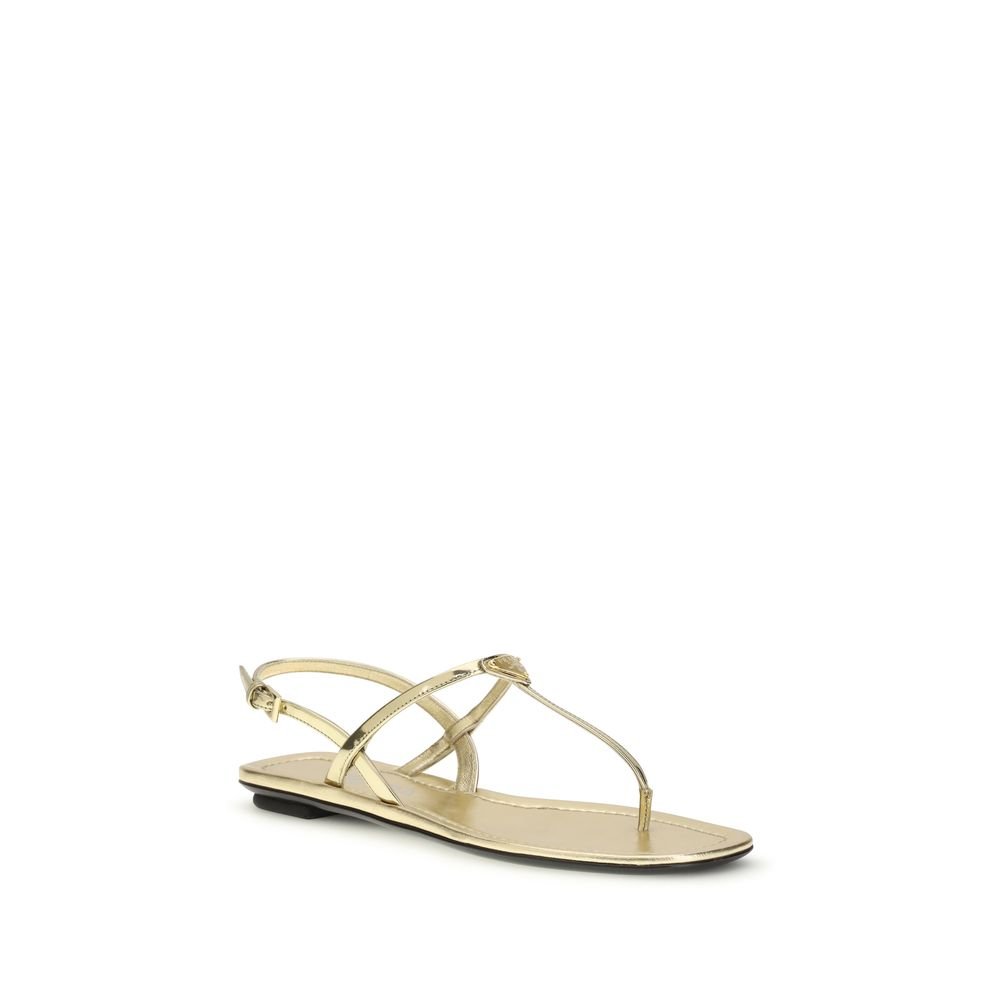 Silver Calf Leather Bos Taurus Flat Sandals - TIZZIL