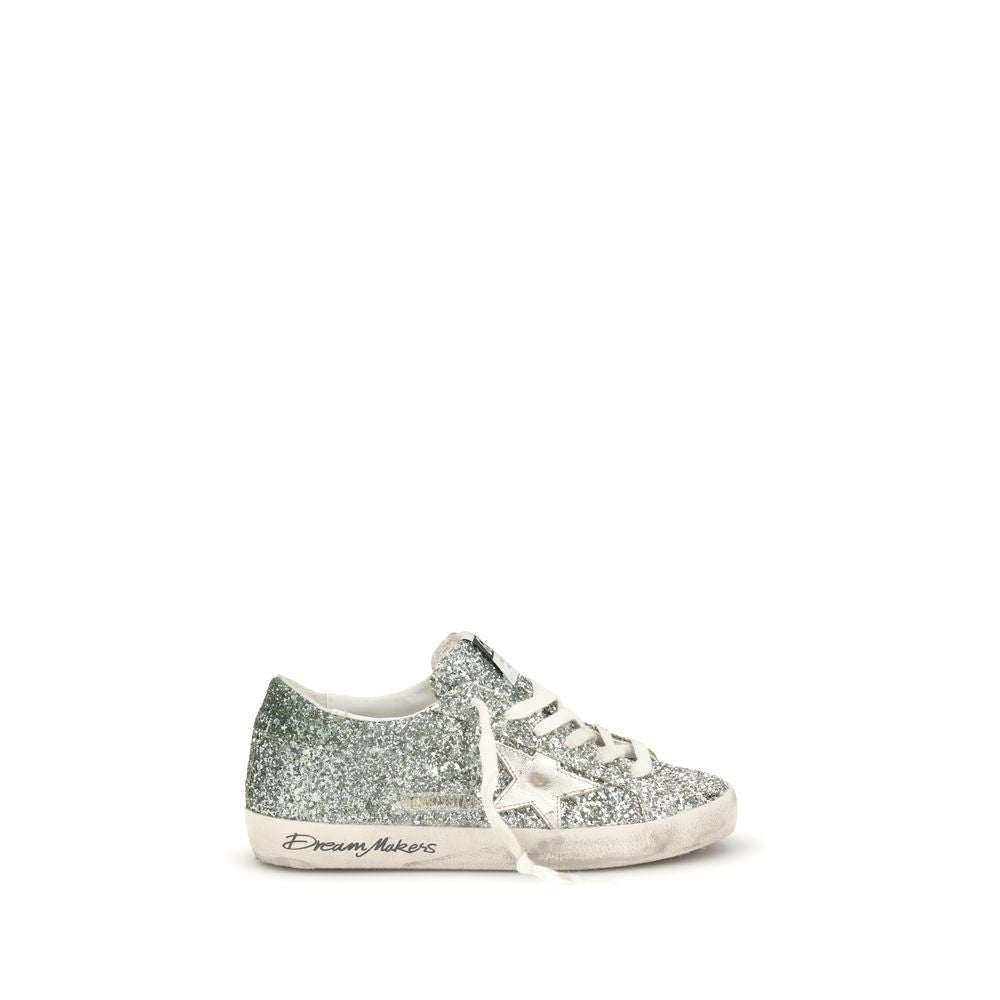 Silver Fabric Low Top Sneakers - TIZZIL