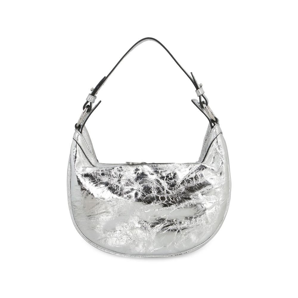 Silver Lamb Leather Shoulder Bag - TIZZIL