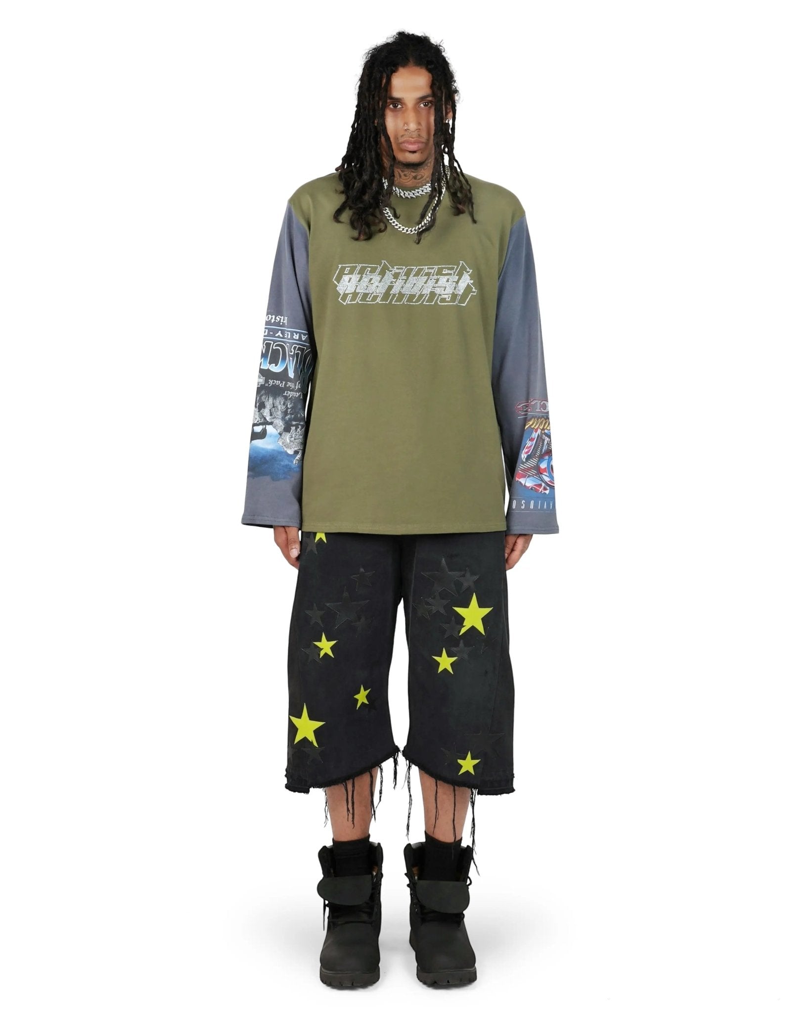 STAR DENIM SHORTS - TIZZIL