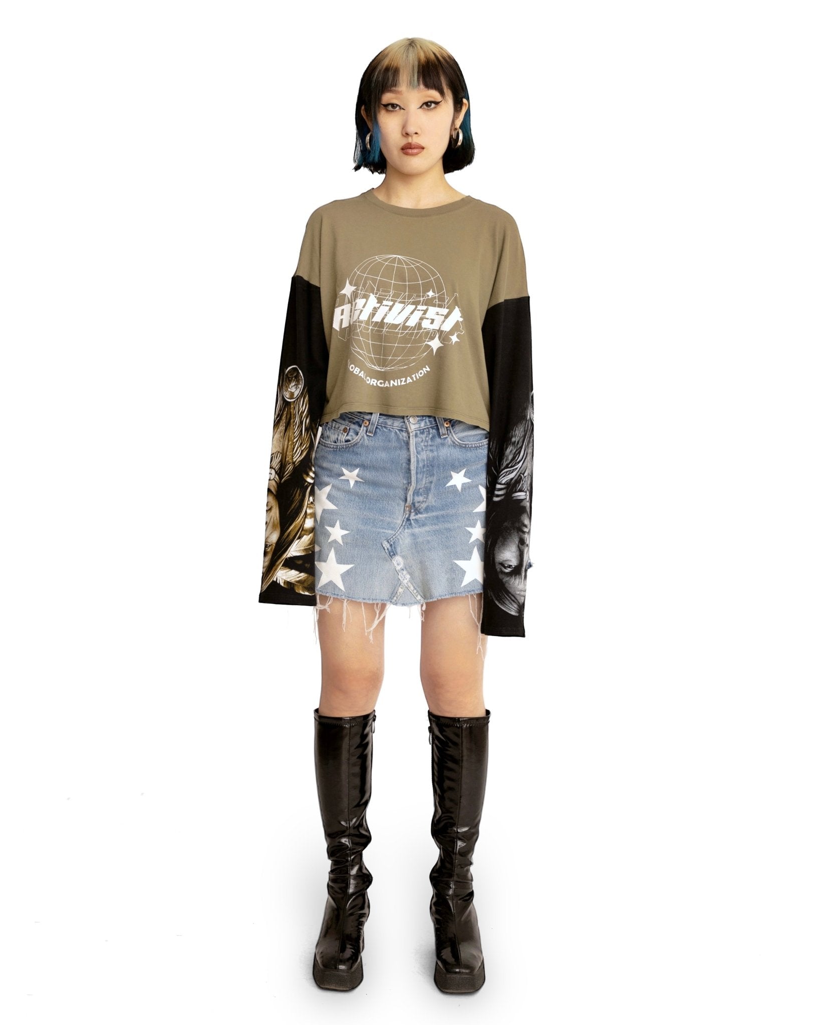 Star Denim Skirt - TIZZIL