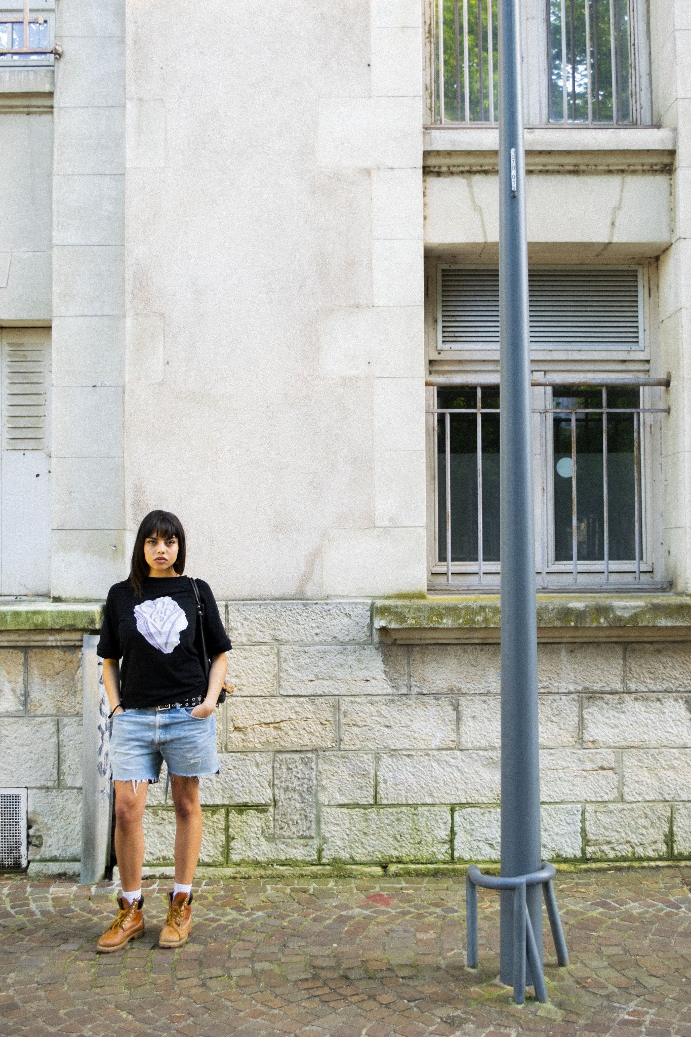 T-shirt crop Béton - TIZZIL