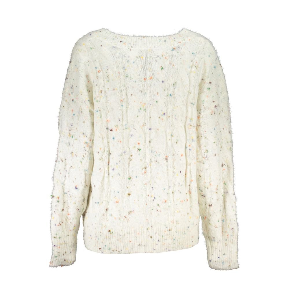 White Acrylic Women Sweater - TIZZIL