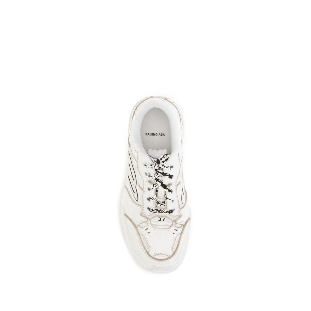 White Calf Leather Bos Taurus Athletic Sneakers - TIZZIL