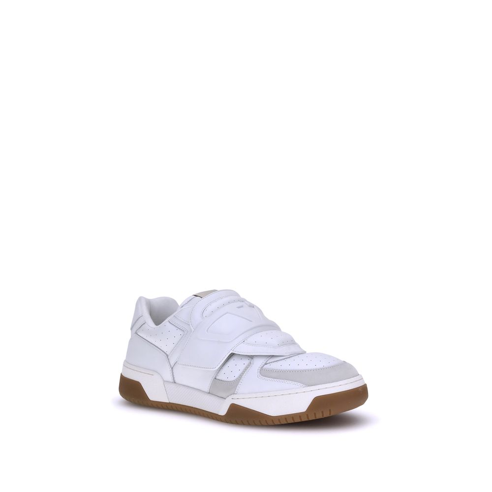 White Calf Leather Bos Taurus Athletic Sneakers - TIZZIL