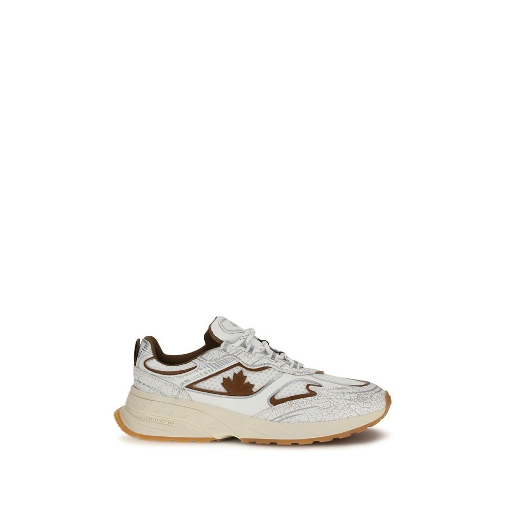 White Calf Leather Bos Taurus Athletic Sneakers - TIZZIL