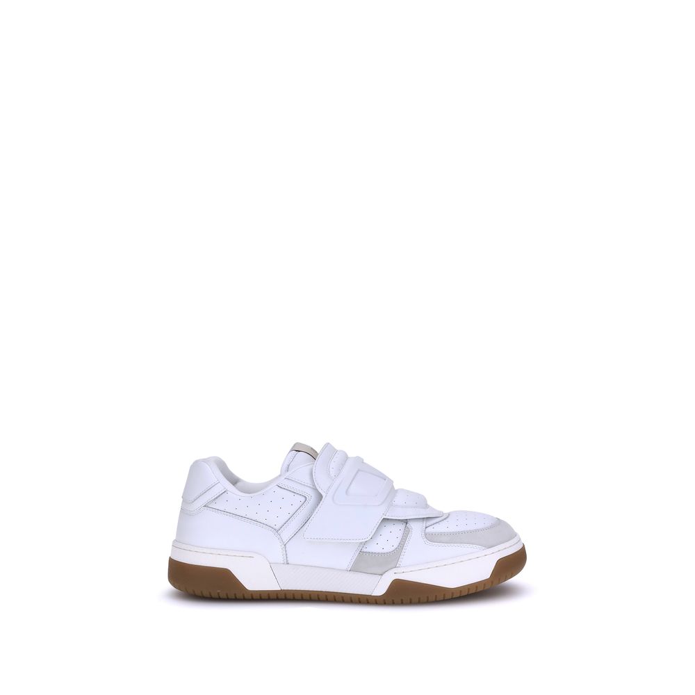 White Calf Leather Bos Taurus Athletic Sneakers - TIZZIL