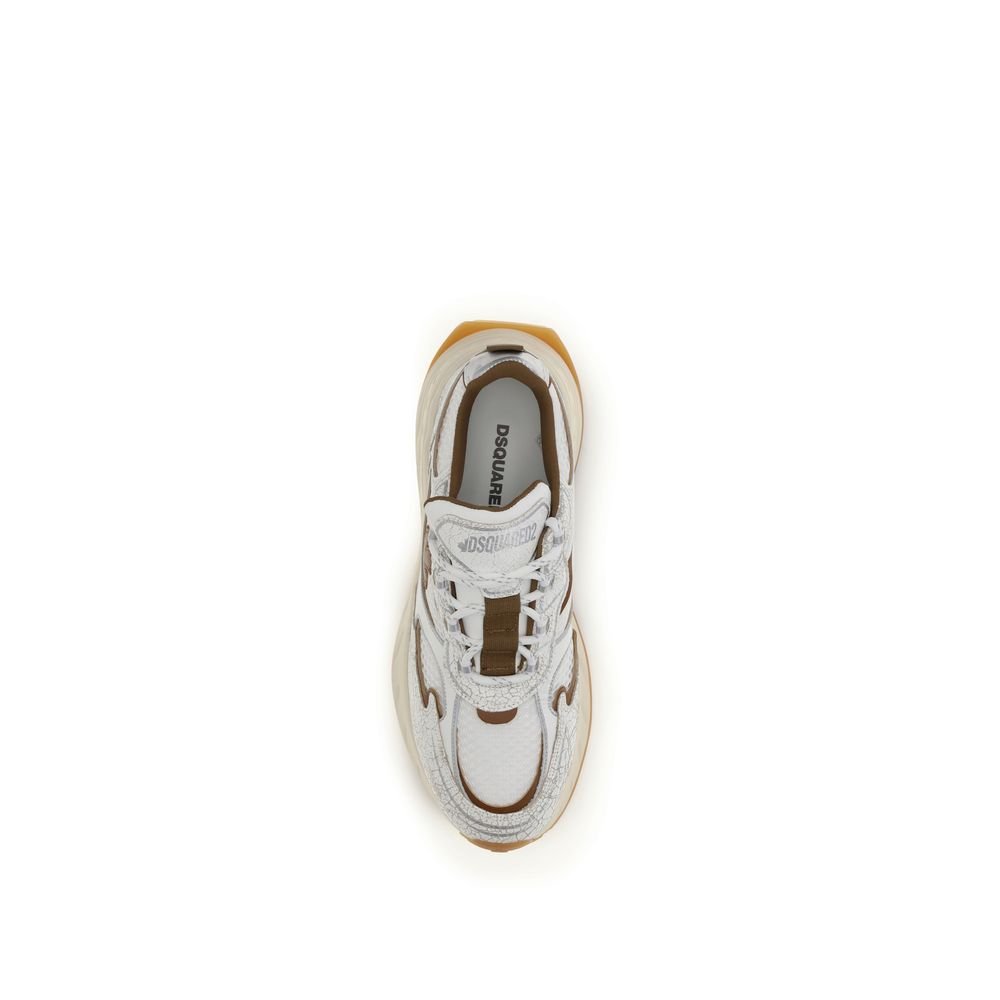 White Calf Leather Bos Taurus Athletic Sneakers - TIZZIL