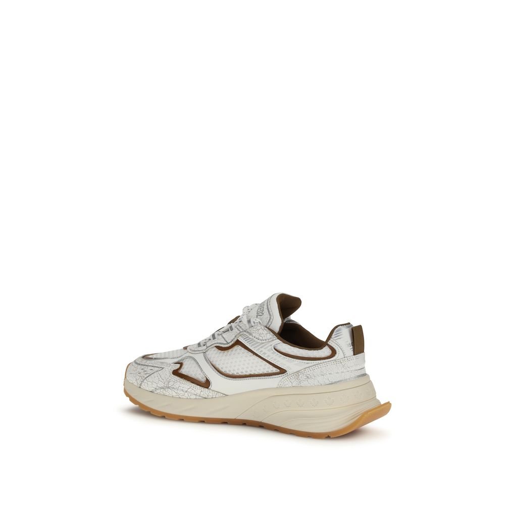 White Calf Leather Bos Taurus Athletic Sneakers - TIZZIL
