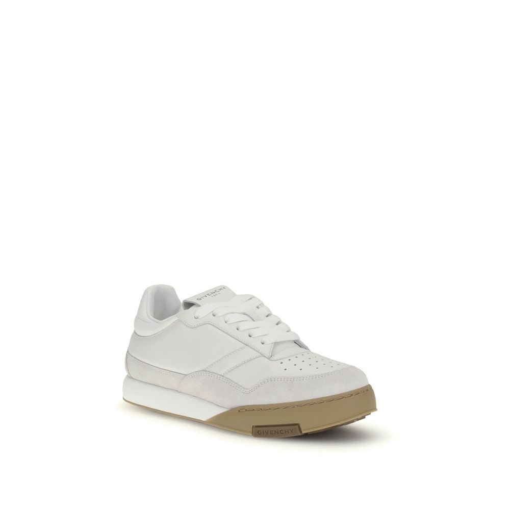 White Calf Leather Bos Taurus Chunky Sneakers - TIZZIL