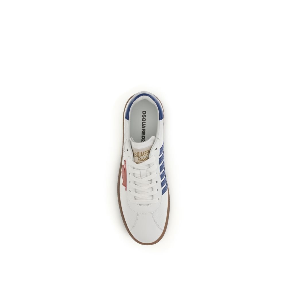 White Calf Leather Bos Taurus Chunky Sneakers - TIZZIL