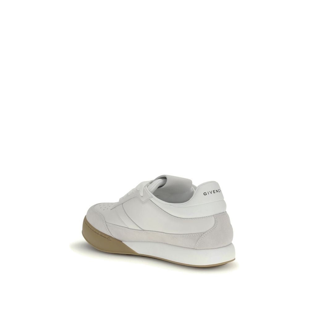 White Calf Leather Bos Taurus Chunky Sneakers - TIZZIL