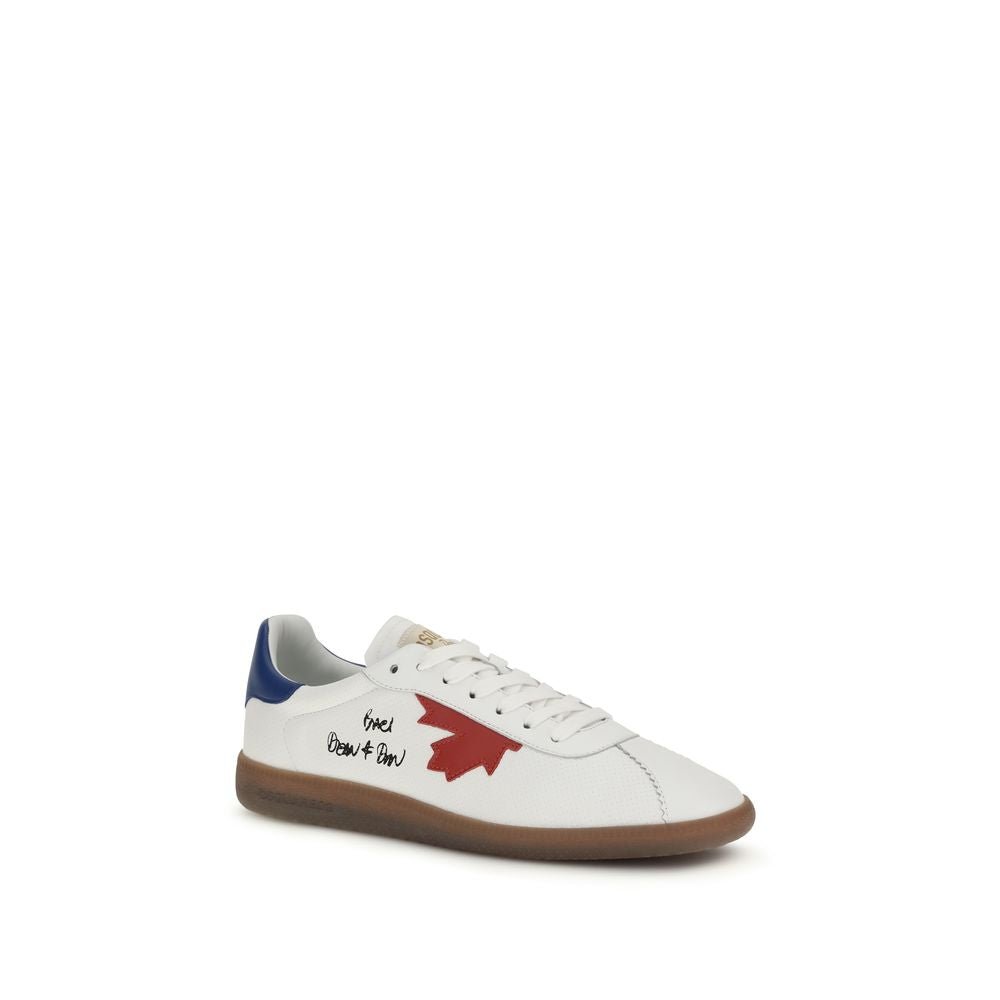 White Calf Leather Bos Taurus Chunky Sneakers - TIZZIL