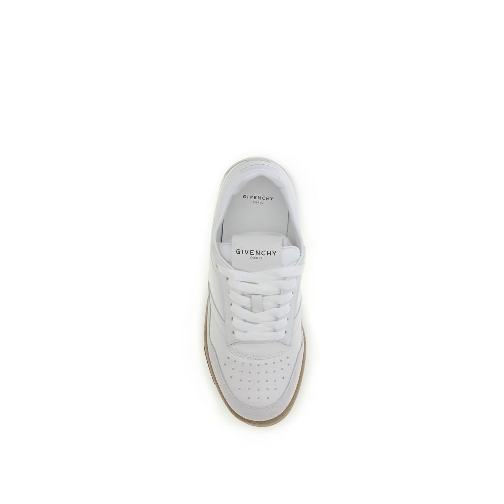 White Calf Leather Bos Taurus Chunky Sneakers - TIZZIL