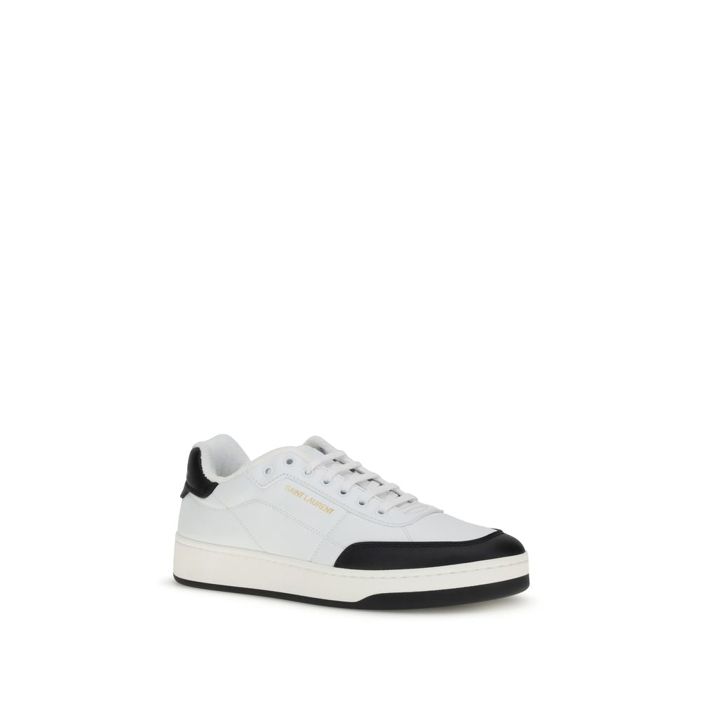 White Calf Leather Bos Taurus Low Top Sneakers - TIZZIL