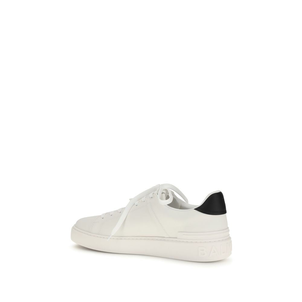 White Calf Leather Bos Taurus Low Top Sneakers - TIZZIL