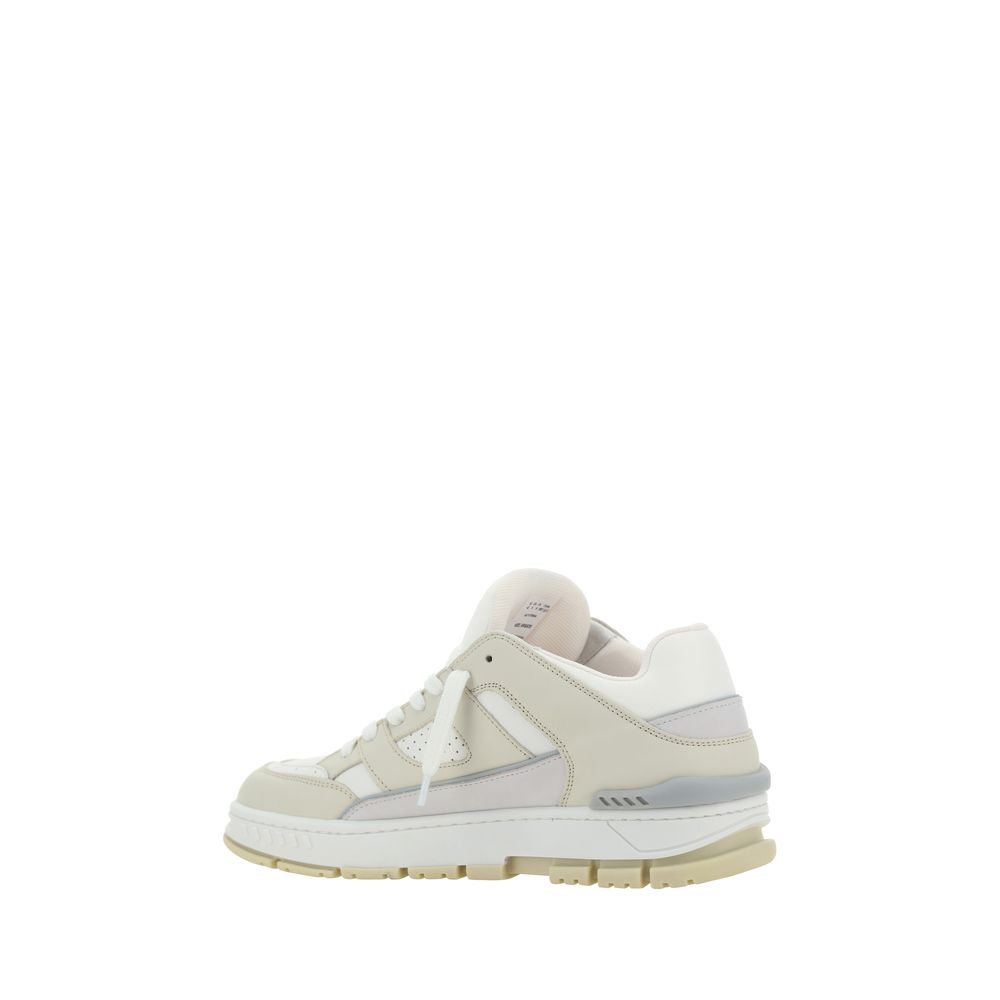 White Calf Leather Bos Taurus Low Top Sneakers - TIZZIL
