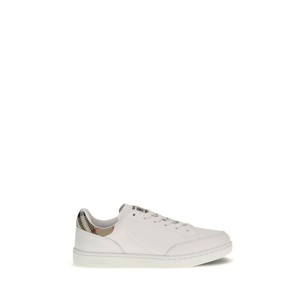 White Calf Leather Bos Taurus Low Top Sneakers - TIZZIL