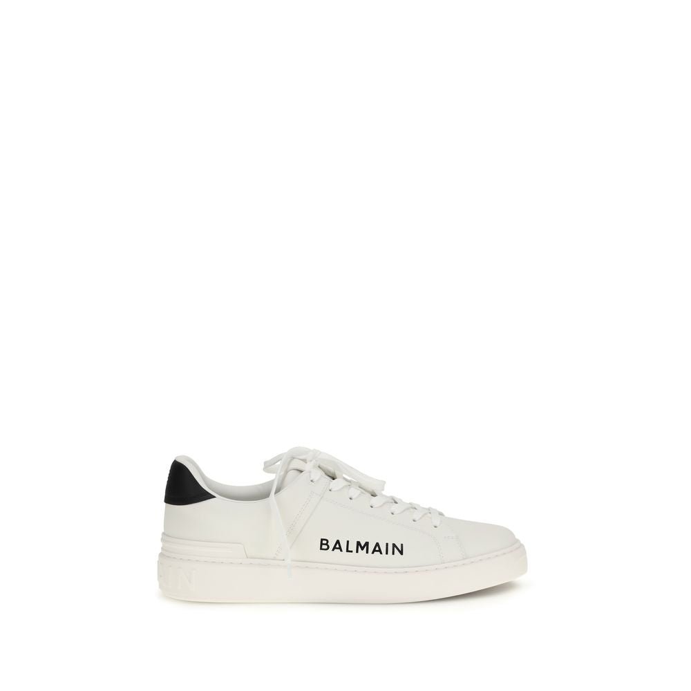White Calf Leather Bos Taurus Low Top Sneakers - TIZZIL