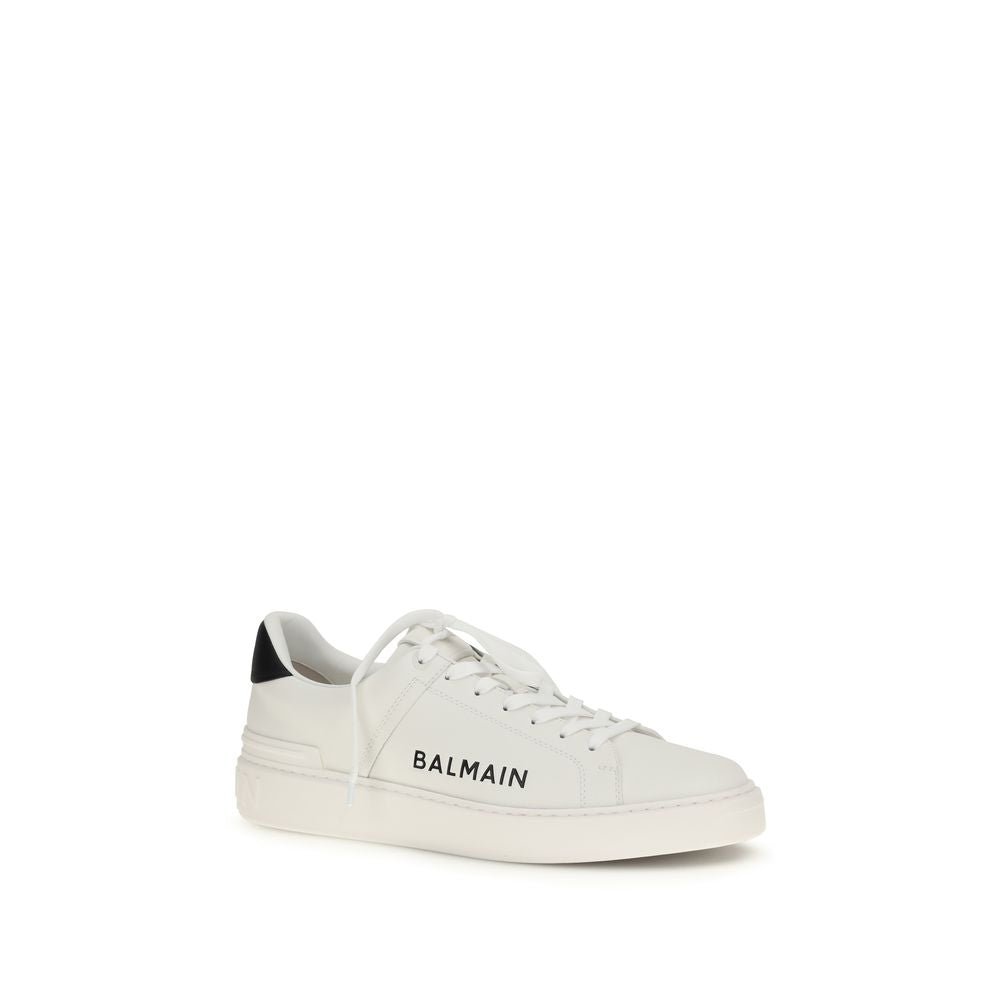 White Calf Leather Bos Taurus Low Top Sneakers - TIZZIL