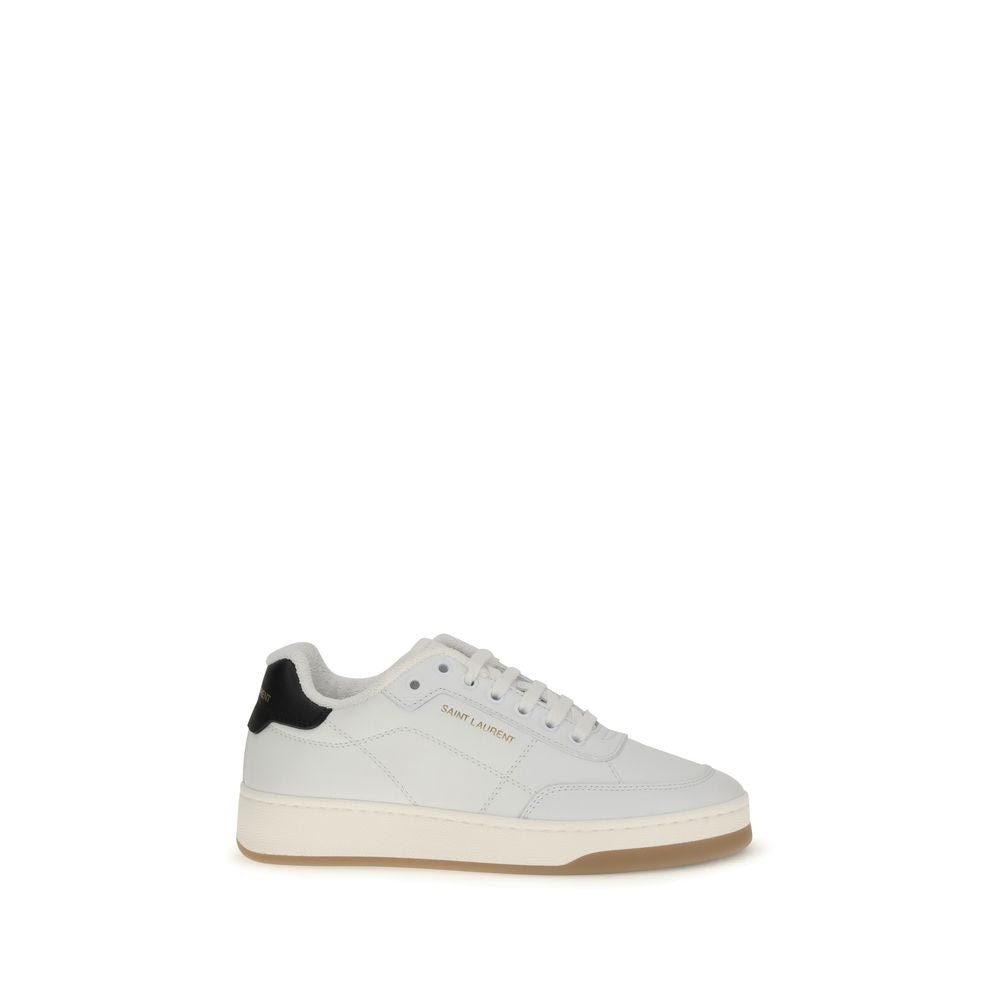 White Calf Leather Bos Taurus Low Top Sneakers - TIZZIL