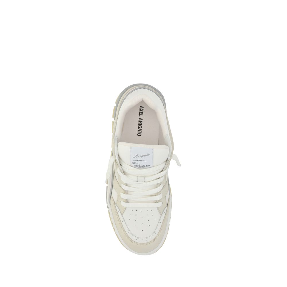 White Calf Leather Bos Taurus Low Top Sneakers - TIZZIL