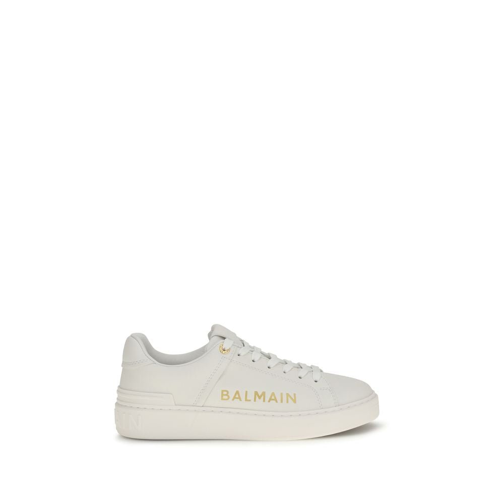 White Calf Leather Bos Taurus Low Top Sneakers - TIZZIL