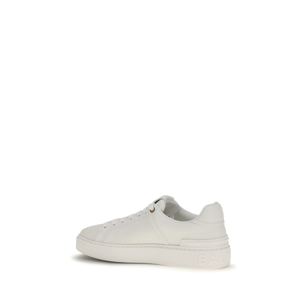 White Calf Leather Bos Taurus Low Top Sneakers - TIZZIL