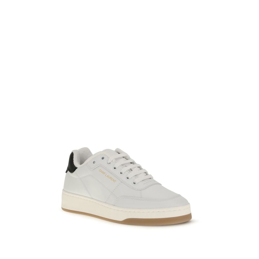 White Calf Leather Bos Taurus Low Top Sneakers - TIZZIL