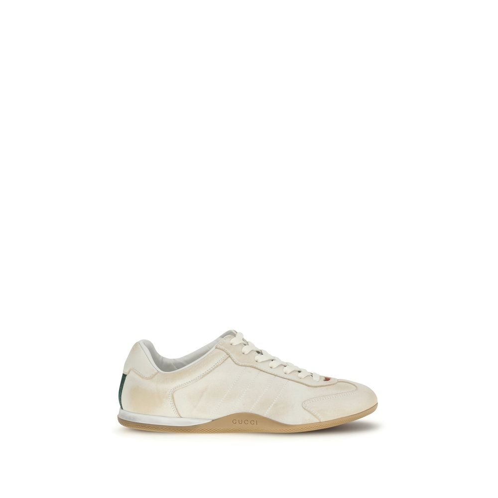 White Calf Leather Bos Taurus Low Top Sneakers - TIZZIL