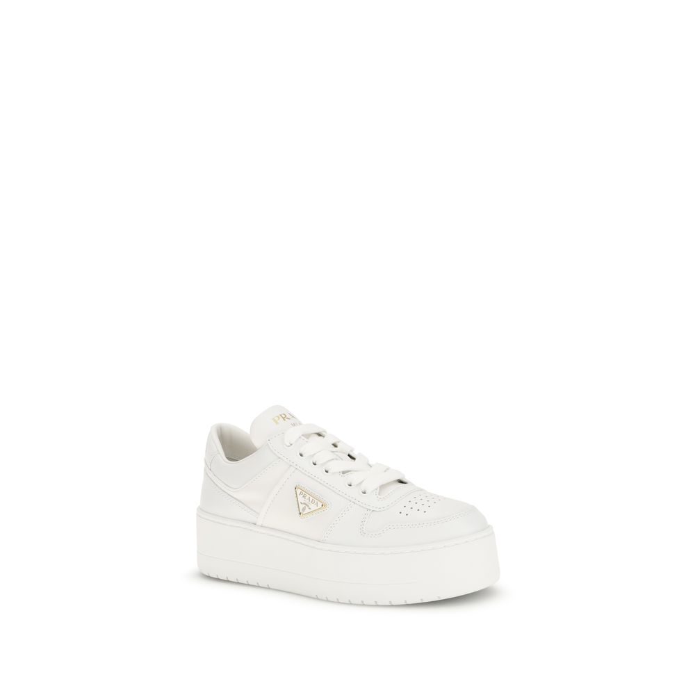White Calf Leather Bos Taurus Platform Sneakers - TIZZIL