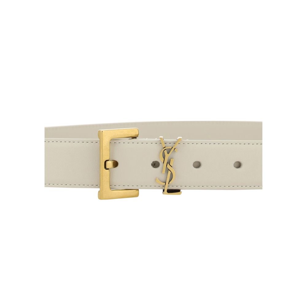 White Calf Leather Bos Taurus Regular Belt - TIZZIL