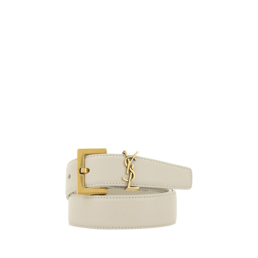 White Calf Leather Bos Taurus Regular Belt - TIZZIL
