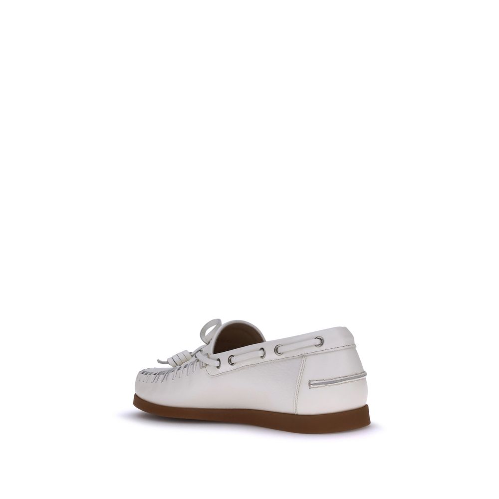 White Calf Leather Bos Taurus Slip - On Loafers - TIZZIL