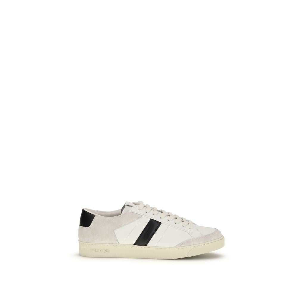 White Calf Leather Bos Taurus Sneakers - TIZZIL